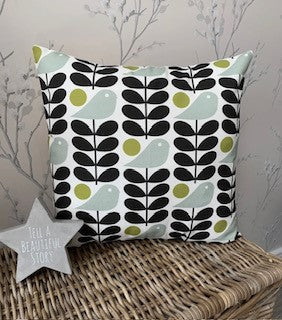 Orla Kiely Handmade Cushion Covers in Early Bird Granite - Sew Shabby Chic