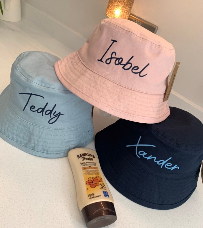 Kids Personalises Summer Bucket Hat - 4 Colours - Sew Shabby Chic