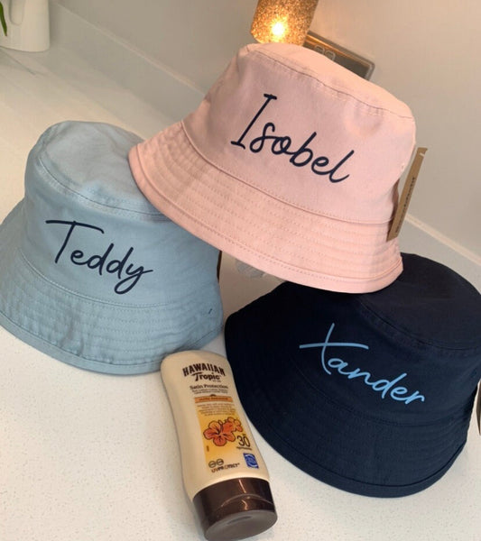 Kids Personalises Summer Bucket Hat - 4 Colours - Sew Shabby Chic