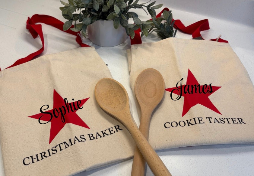 Personalised Kids Christmas Baking Apron