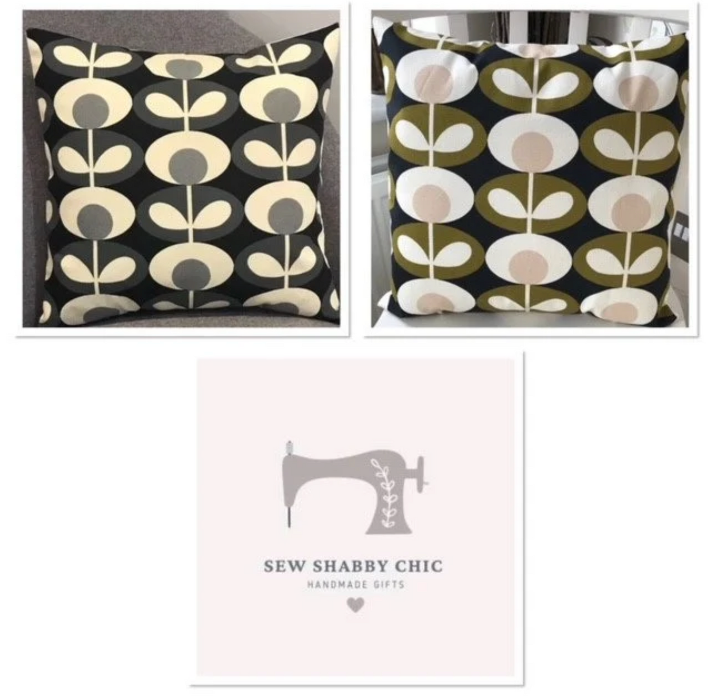 Orla Kiely Handmade Cushion Covers in Oval Flower Prints - Sew Shabby Chic