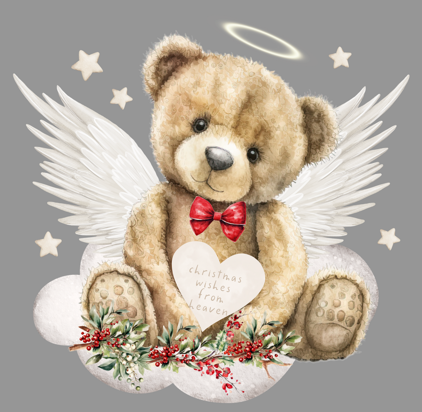 Personalised Christmas Wishes from Heaven Memorial Pennant - Sew Shabby Chic