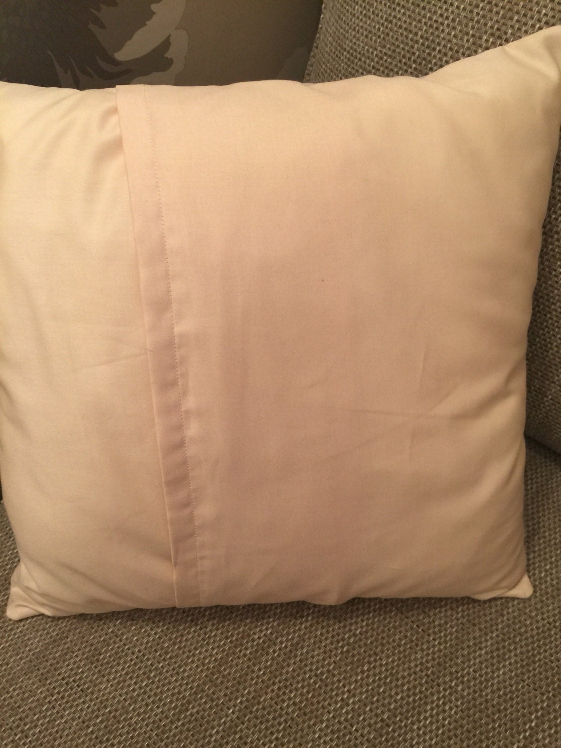 Natural Fabric Embroidered 16" Family Cushion Cover Grandma's Chair Mothers Day Birthday Gift - Sew Shabby Chic