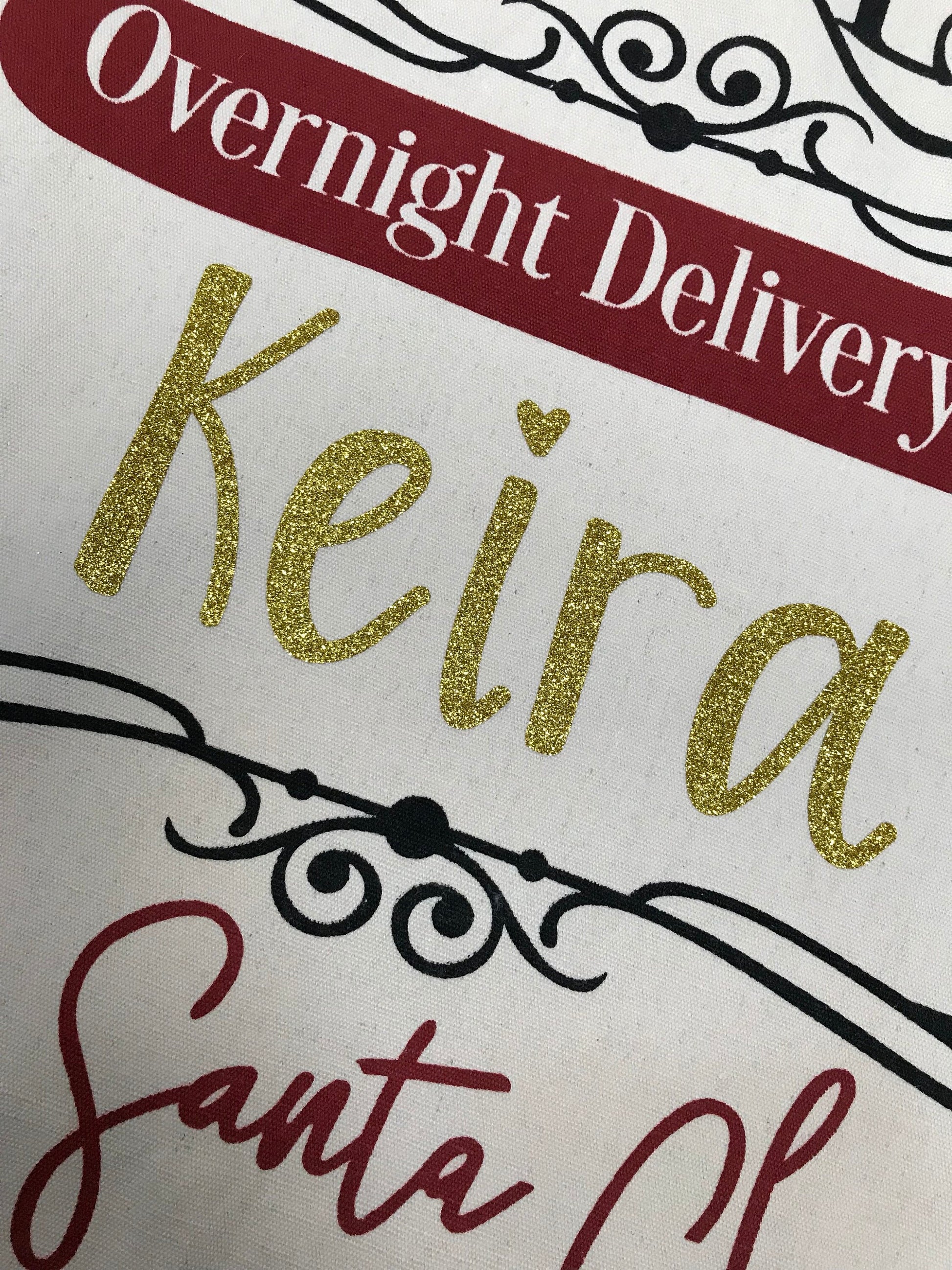 Large Personalised Cotton Christmas Sack Santa Sack Christmas Gift Eco Friendly North Pole Polar Express - Sew Shabby Chic