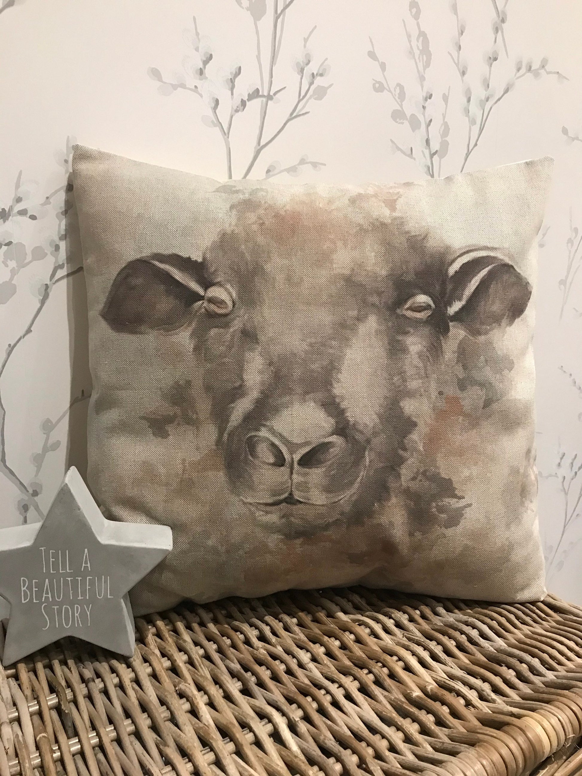 Chatham Glyn Handmade 16” Animals Farmyard Cushion Cover Several Designs Country Cottage Linen Look - Sew Shabby Chic