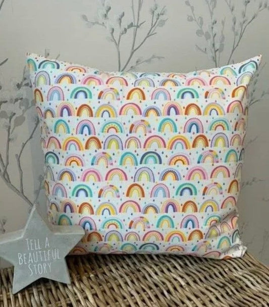Dunelm Rainbow Elements Fabric Handmade 16” Cushion Covers Gift Bedroom Playroom Bright Colourful - Sew Shabby Chic