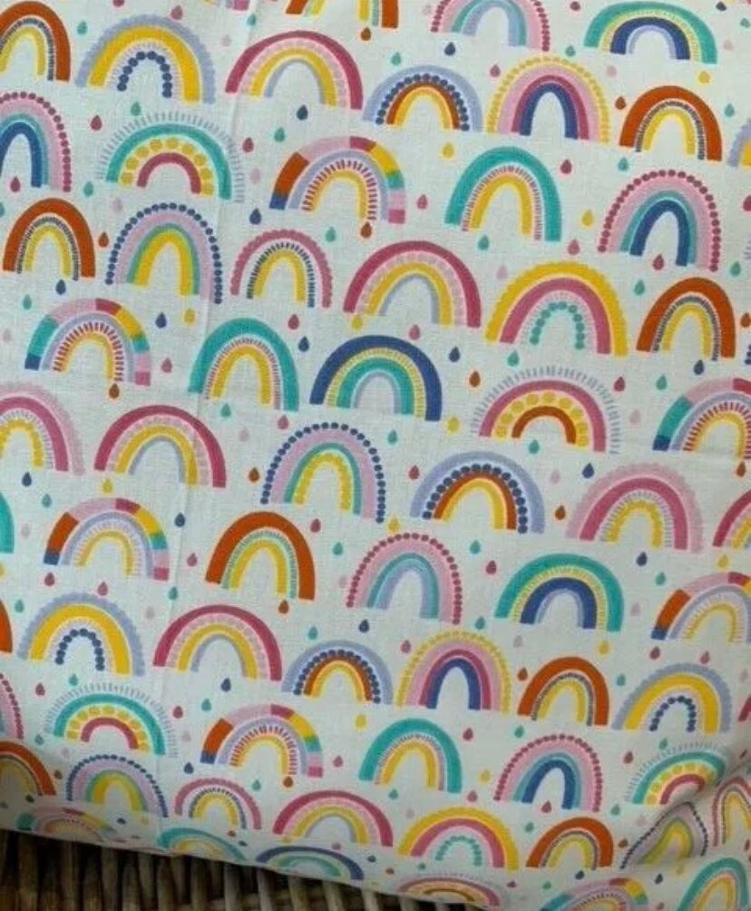 Dunelm Rainbow Elements Fabric Handmade 16” Cushion Covers Gift Bedroom Playroom Bright Colourful - Sew Shabby Chic