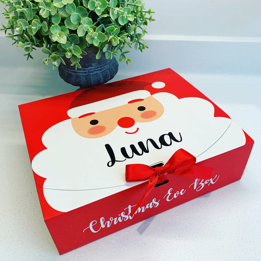 Personalised Christmas Eve Box Santa Reusable Eco Friendly Gift Santa Box - Sew Shabby Chic