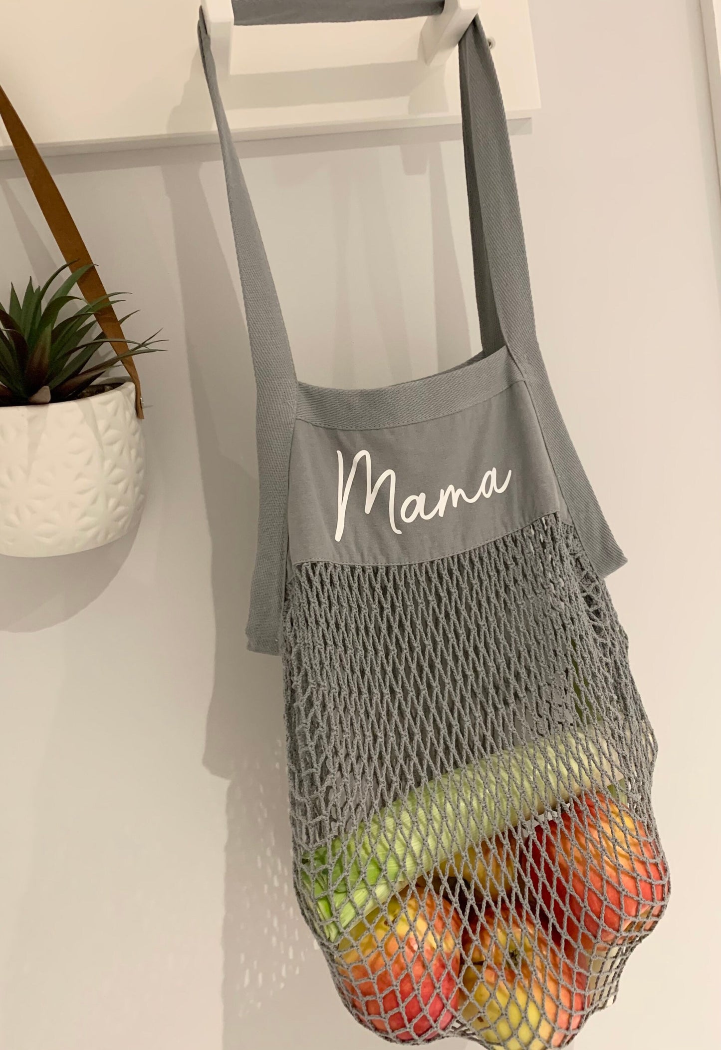 Personalised Organic Mama Bag Grocery Bag String Bag Tote Bag Mother’s Day Nanny Gift Shopping Bag Eco Friendly Reusable Bag - Sew Shabby Chic