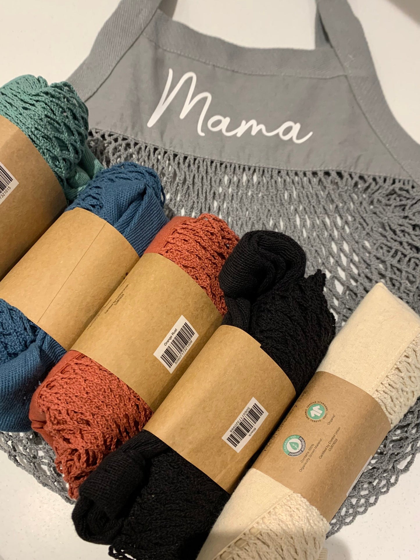 Personalised Organic Mama Bag Grocery Bag String Bag Tote Bag Mother’s Day Nanny Gift Shopping Bag Eco Friendly Reusable Bag - Sew Shabby Chic