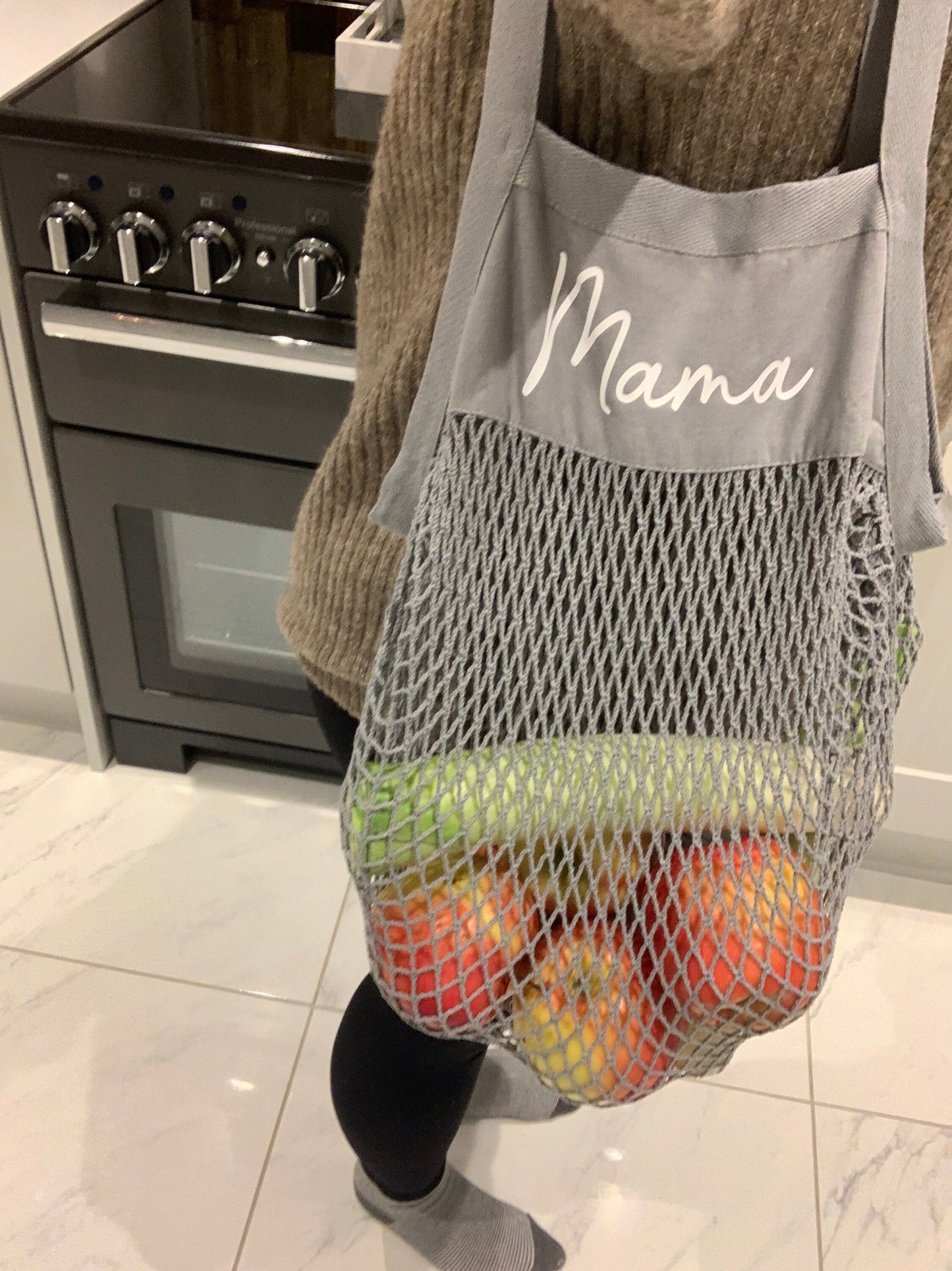 Personalised Organic Mama Bag Grocery Bag String Bag Tote Bag Mother’s Day Nanny Gift Shopping Bag Eco Friendly Reusable Bag - Sew Shabby Chic