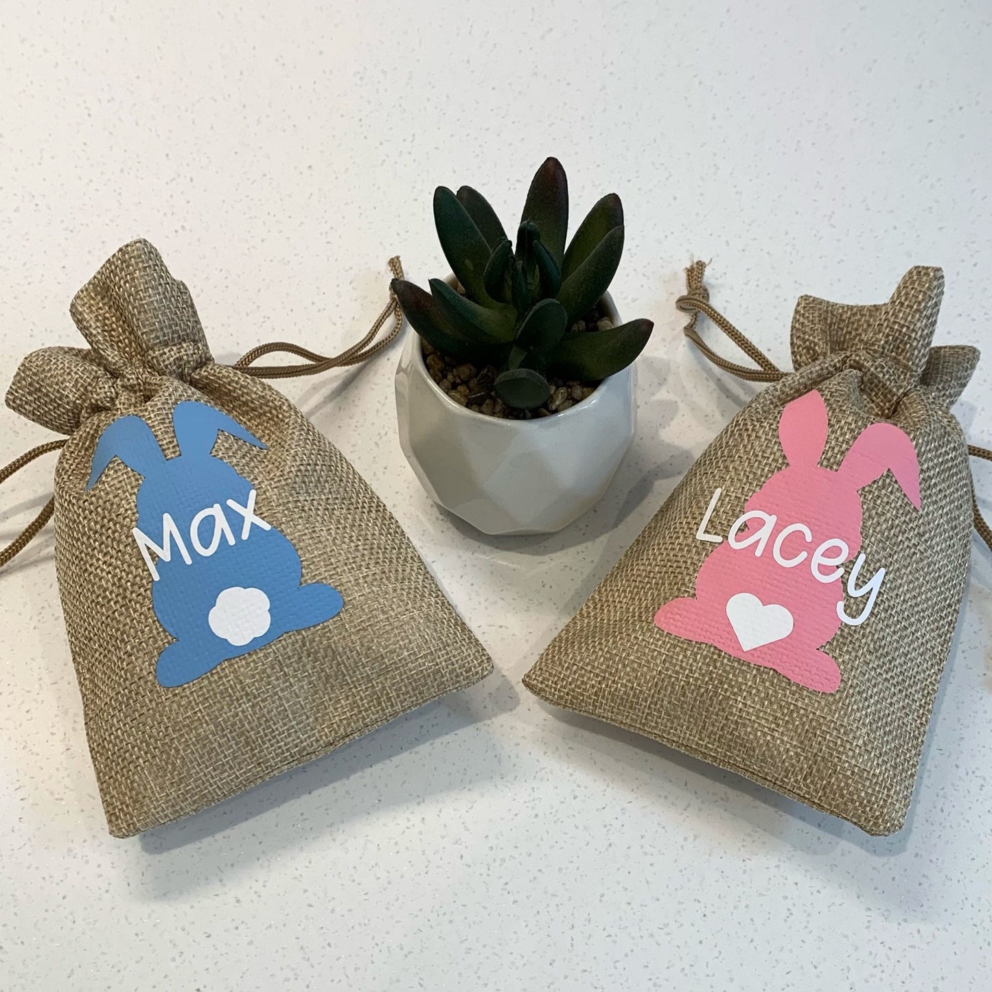 Mini Easter Treat Jute Bag Personalised Gift Easter Holidays Easter Basket Hamper Present Hessian - Sew Shabby Chic