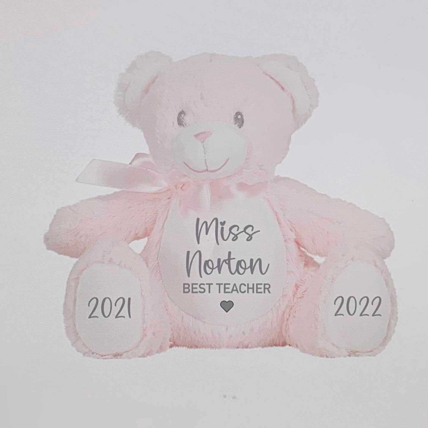 Personalised Teacher Teddy Bear Plush Soft Toy Gift Teacher Gift End of Term Gift - Sew Shabby Chic