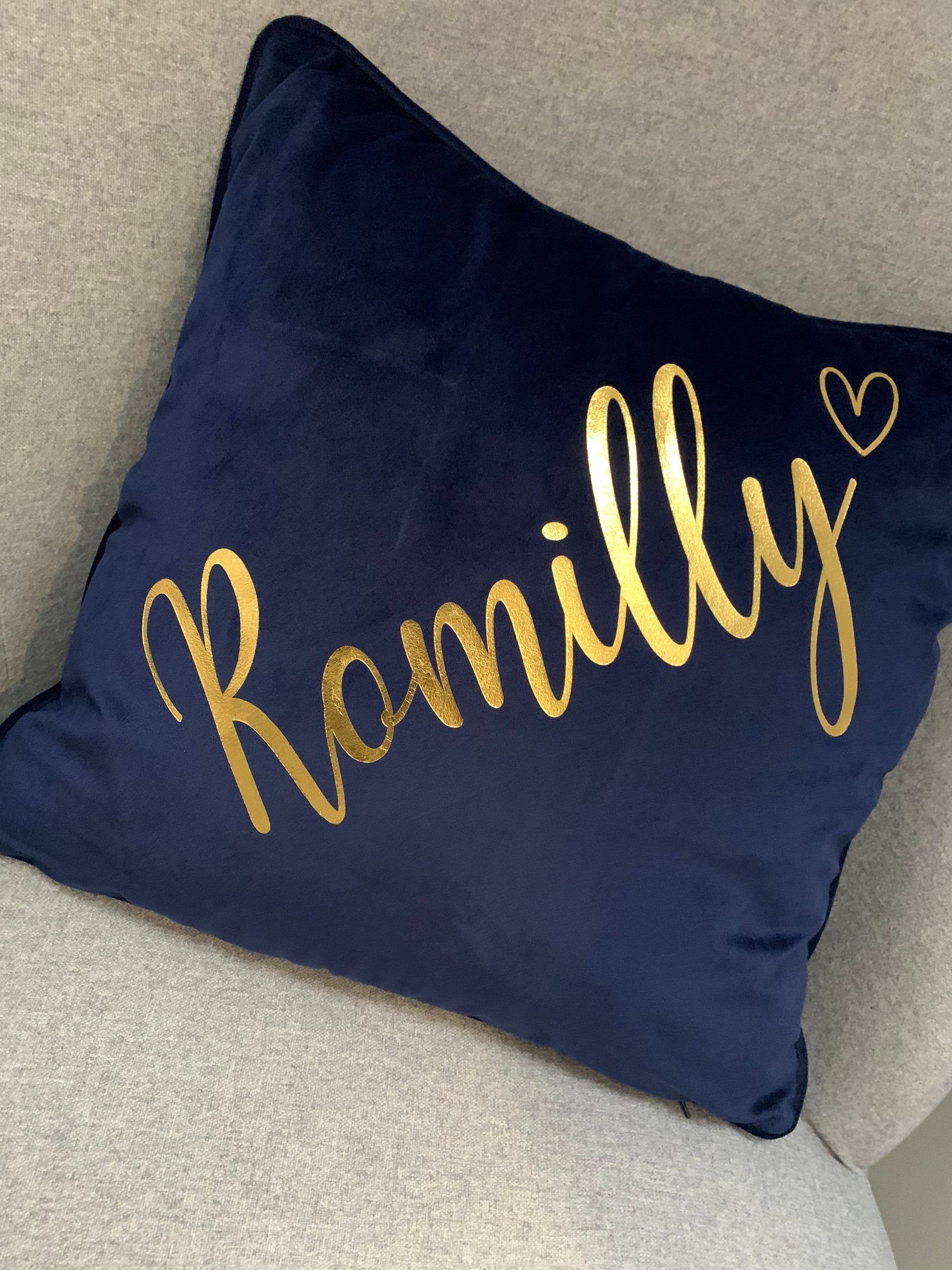 Personalised Blush Pink Velvet Cushion Cover Girls Gift Christening Birthday - Sew Shabby Chic