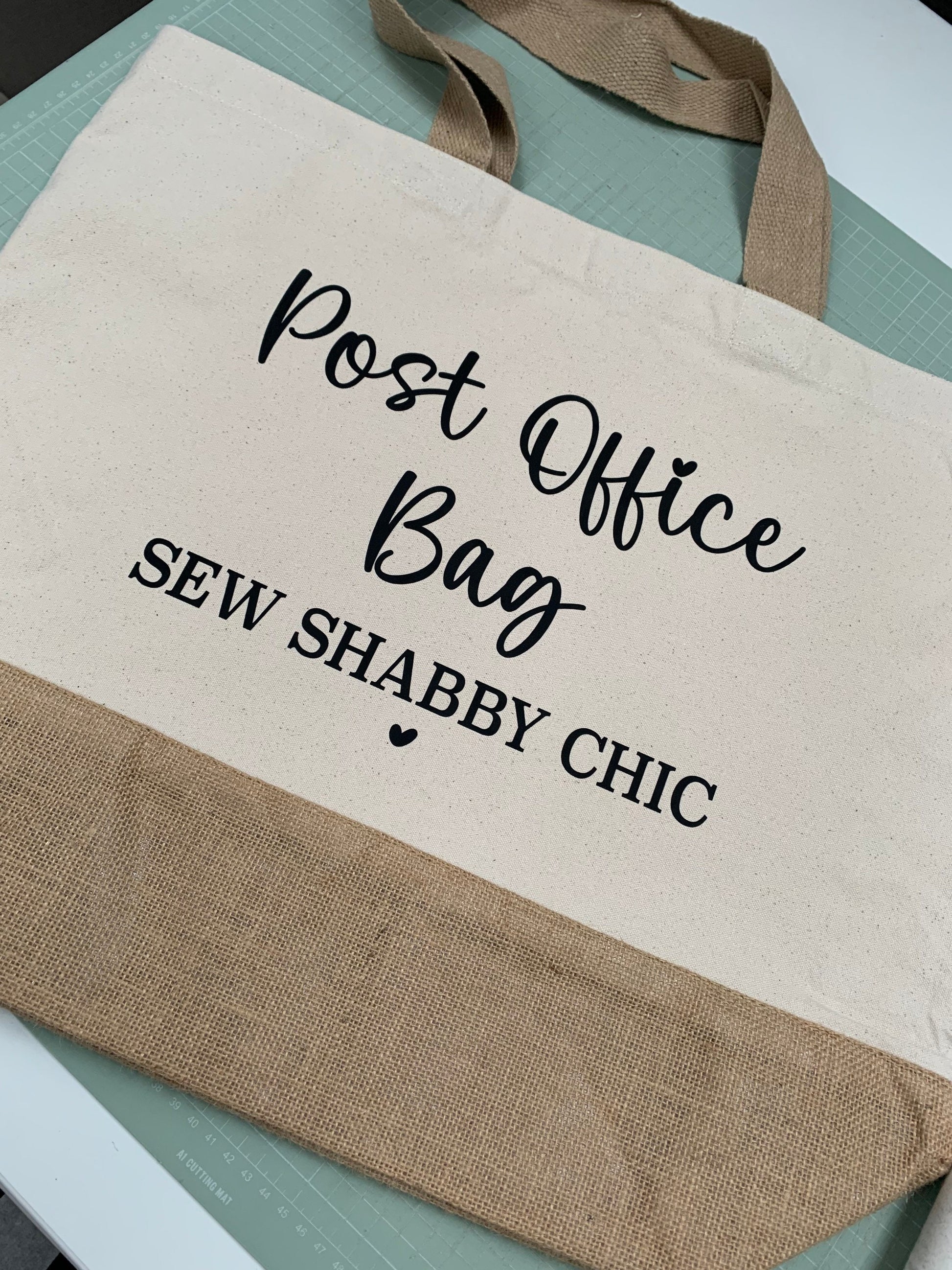 Personalised Post Office Bag, Mail Bag, Jute Tote Bag, Small Business Post, Post Office Run, Small Business - Sew Shabby Chic