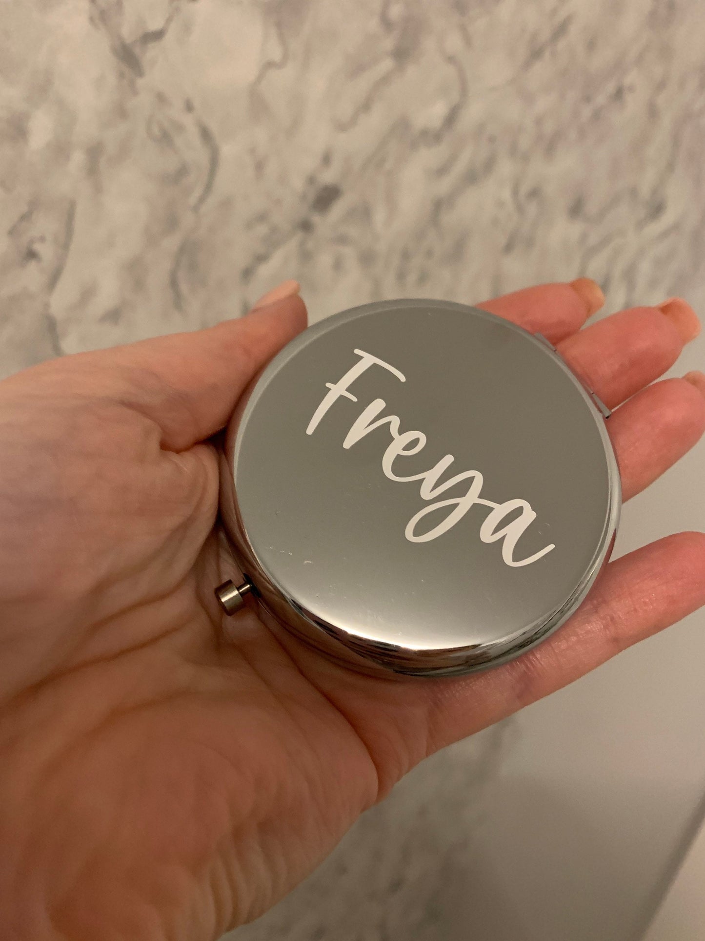 Personalised Compact Mirrors Wedding Party Bridesmaid Birthday Teen Gift Stocking Filler - Sew Shabby Chic