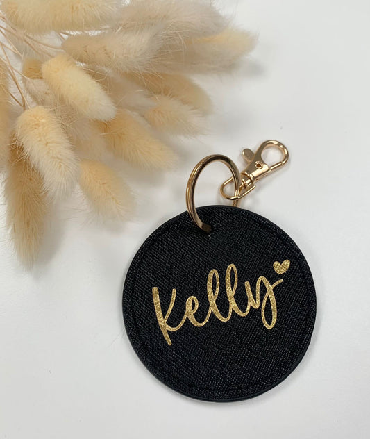 Boutique Personalised Circular Leather Look Keyring, Keychain, Work Keys, House Keys, Car Keys, Teacher Gift MORE COLOURS AVAILABLE - Sew Shabby Chic