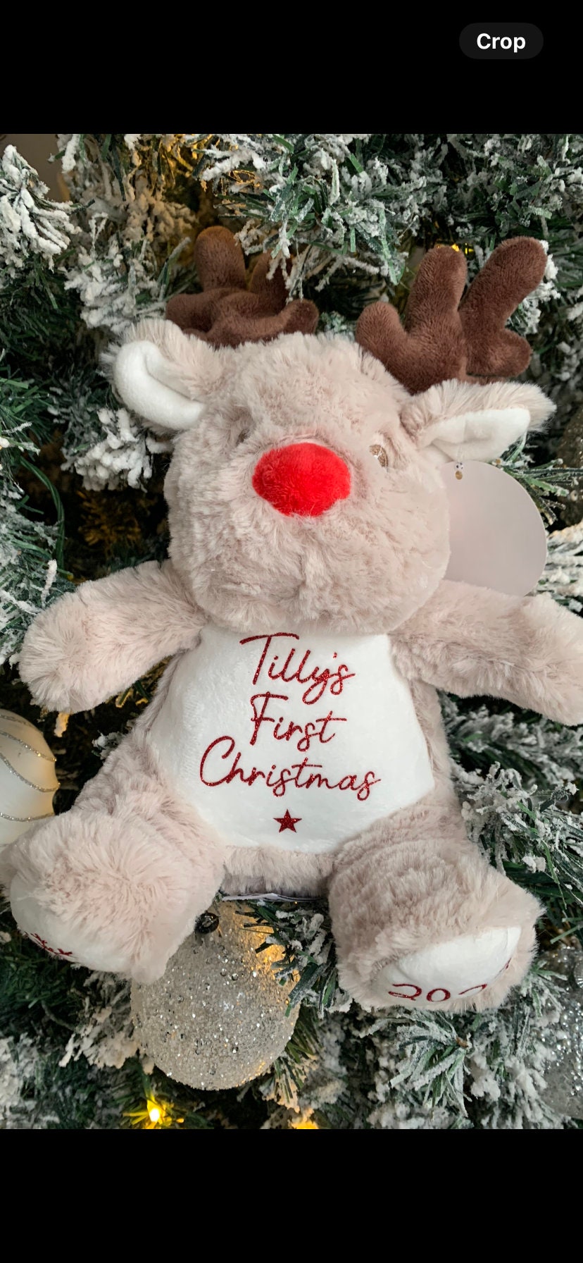 Personalised Reindeer Plush Soft Toy Gift My First Christmas Kids Gift Christmas Eve Box Christmas Gift - Sew Shabby Chic