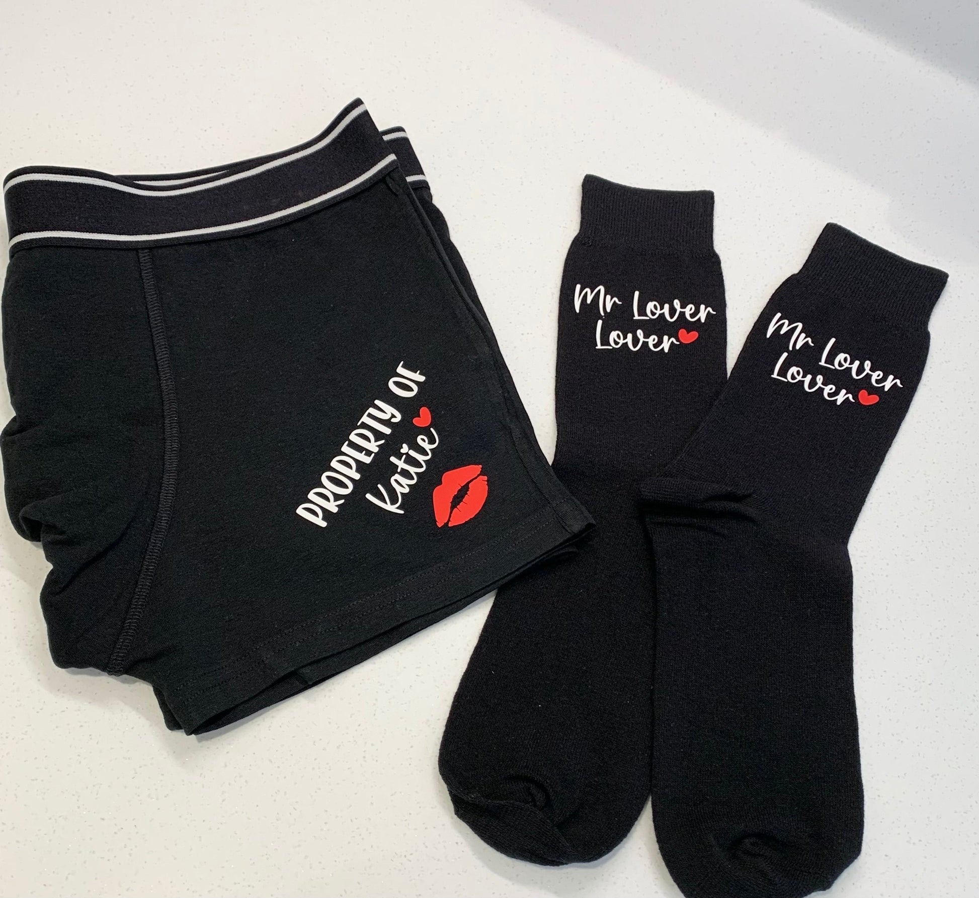 Personalised Valentines Day Boxer Shorts | Socks| Novelty Gift | Gift for Him | Funny Gift - Sew Shabby Chic