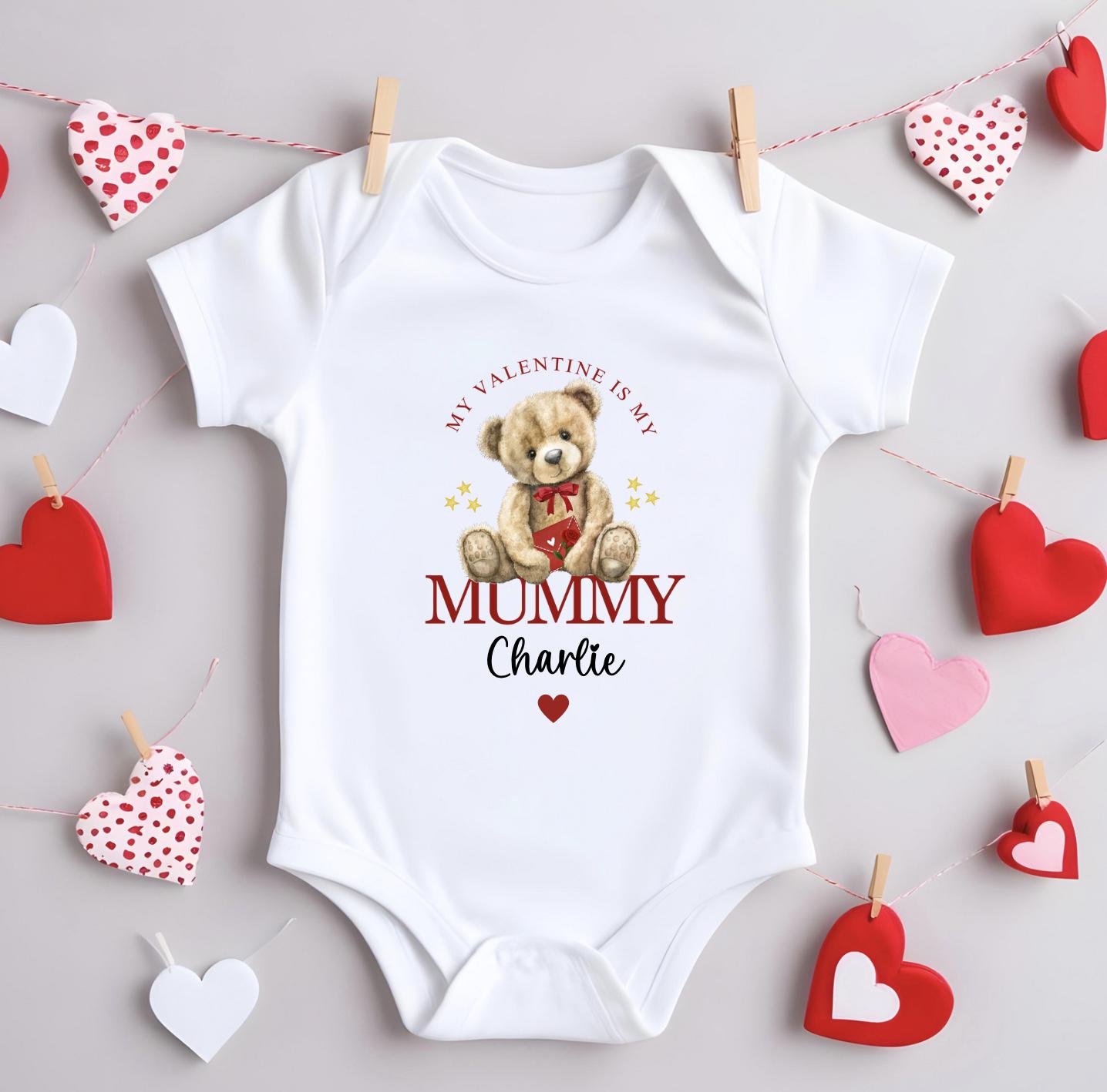 Valentines “My Heart Belongs To” Day Baby Romper Sleepsuit Bodysuit Vest - Baby Gift - Baby Shower - Personalised - Sew Shabby Chic