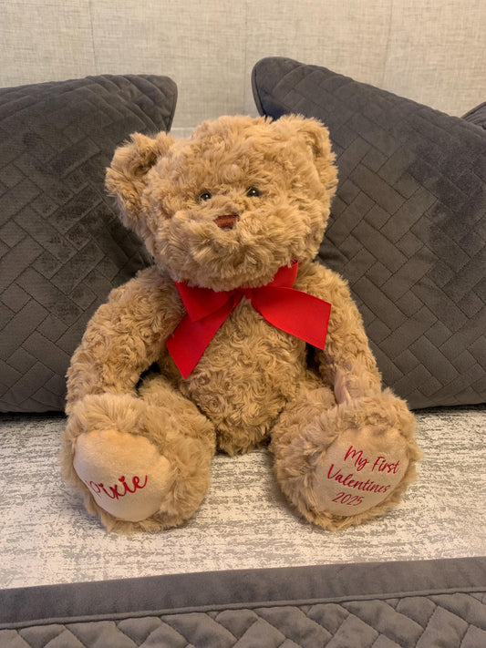 Gorgeous Personalised Valentines Teddy Bear Valentines Gift - Sew Shabby Chic