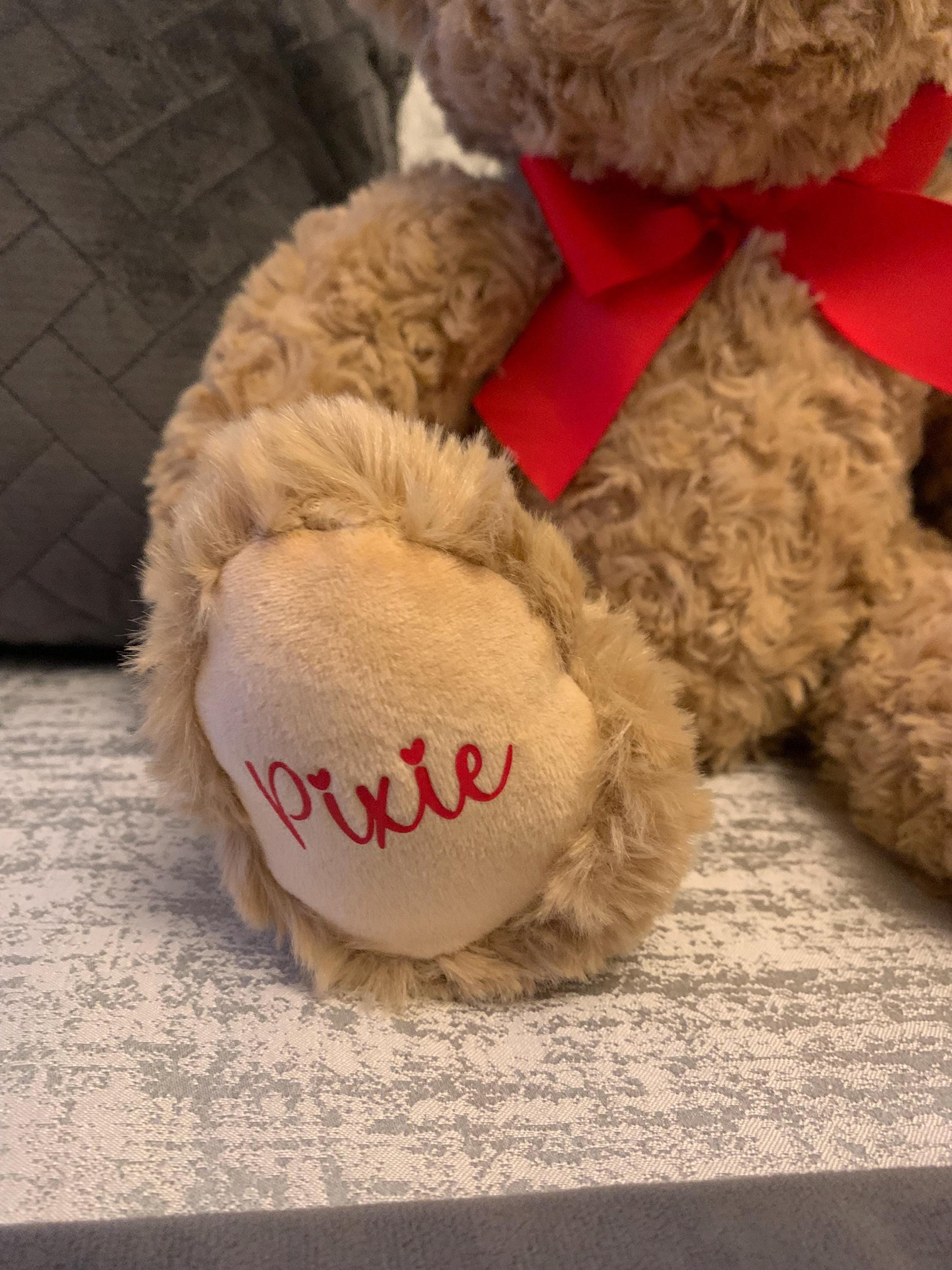 Gorgeous Personalised Valentines Teddy Bear Valentines Gift - Sew Shabby Chic