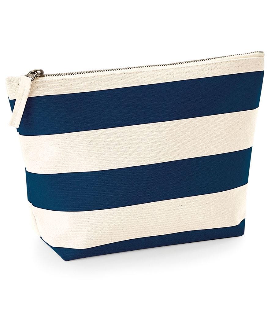 Nautical Stripe Make Up Bag Medicine Bag Pencil Case Vinyl Zip Pouch Mother’s Day Gift Birthday Idea - Sew Shabby Chic