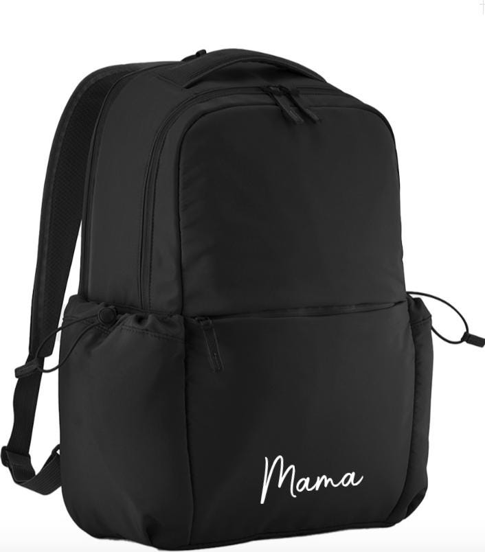 Personalised Soft Touch Mama Backpack Bag Baby Shower Mother’s Day Gift New Baby Mum Bag - Sew Shabby Chic