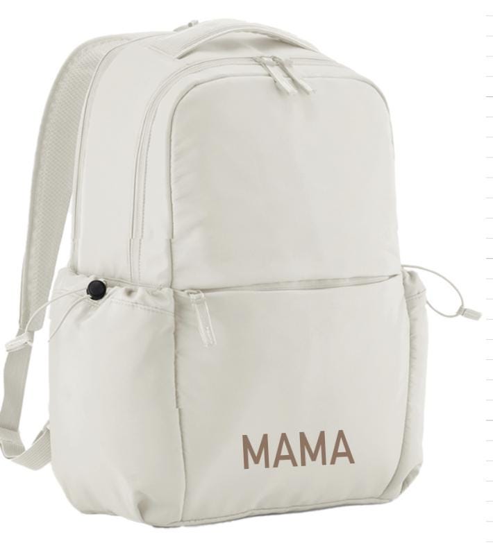 Personalised Soft Touch Mama Backpack Bag Baby Shower Mother’s Day Gift New Baby Mum Bag - Sew Shabby Chic