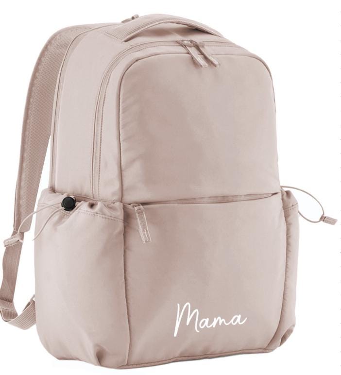 Personalised Soft Touch Mama Backpack Bag Baby Shower Mother’s Day Gift New Baby Mum Bag - Sew Shabby Chic