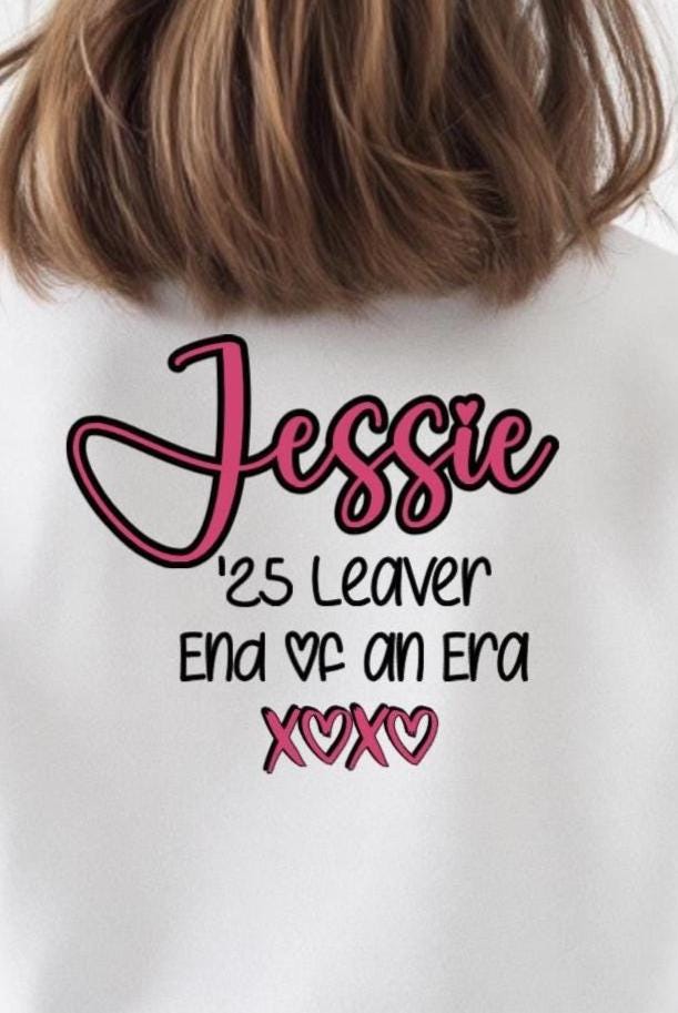 DIY DECAL School Leavers Shirt Decal Transfer VARSITY Style - Iron on at Home - Sew Shabby Chic