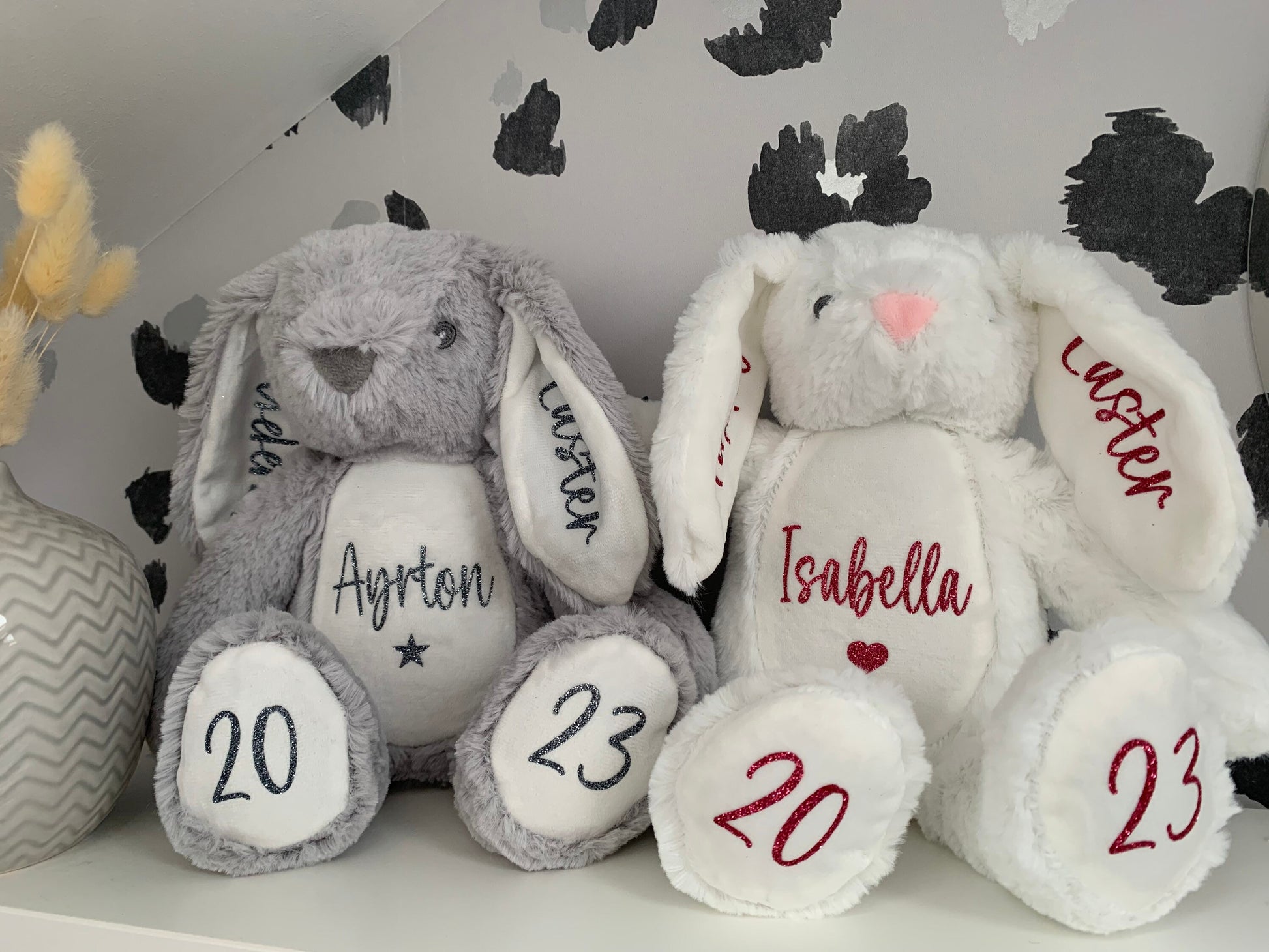 Personalised Easter Bunny Soft Toy, Easter Gift, First Easter Gift, Plush Rabbit, Easter Present, New Baby - Sew Shabby Chic