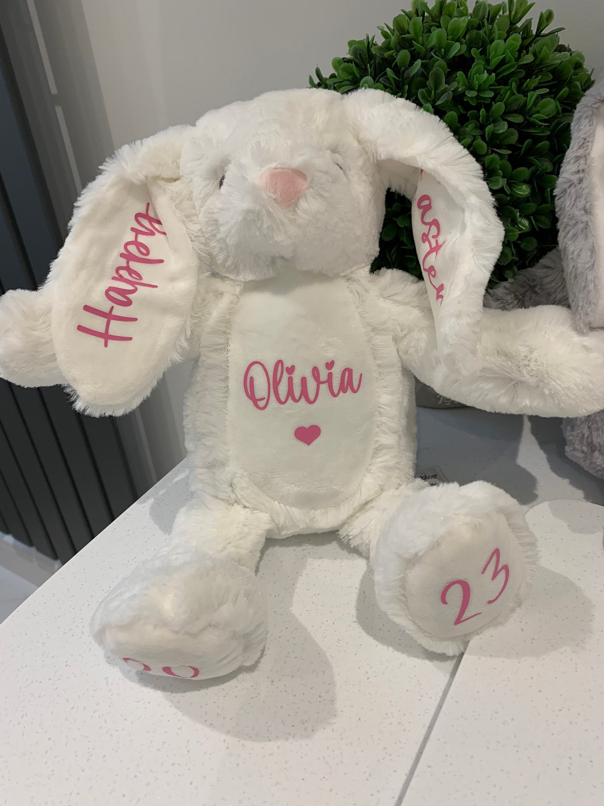 Personalised Easter Bunny Soft Toy, Easter Gift, First Easter Gift, Plush Rabbit, Easter Present, New Baby - Sew Shabby Chic