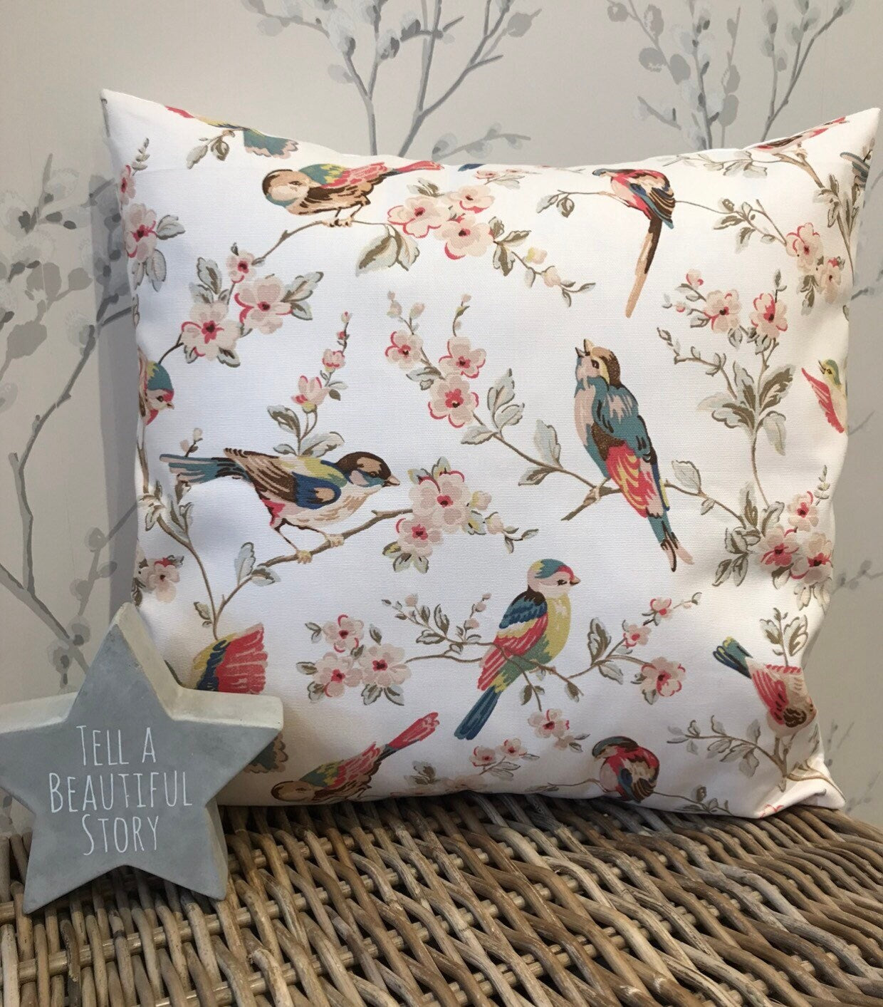 Cath Kidston Handmade Cushion Covers in British Birds - Sew Shabby Chic