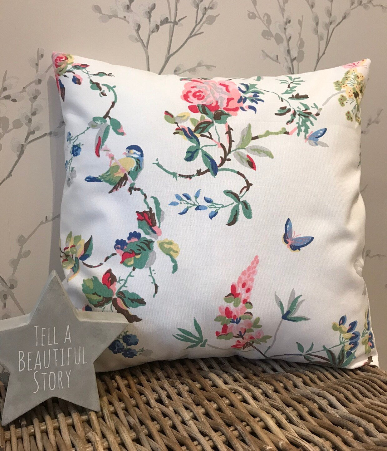 Cath Kidston Handmade Cushion Covers in Birds and Roses - Sew Shabby Chic