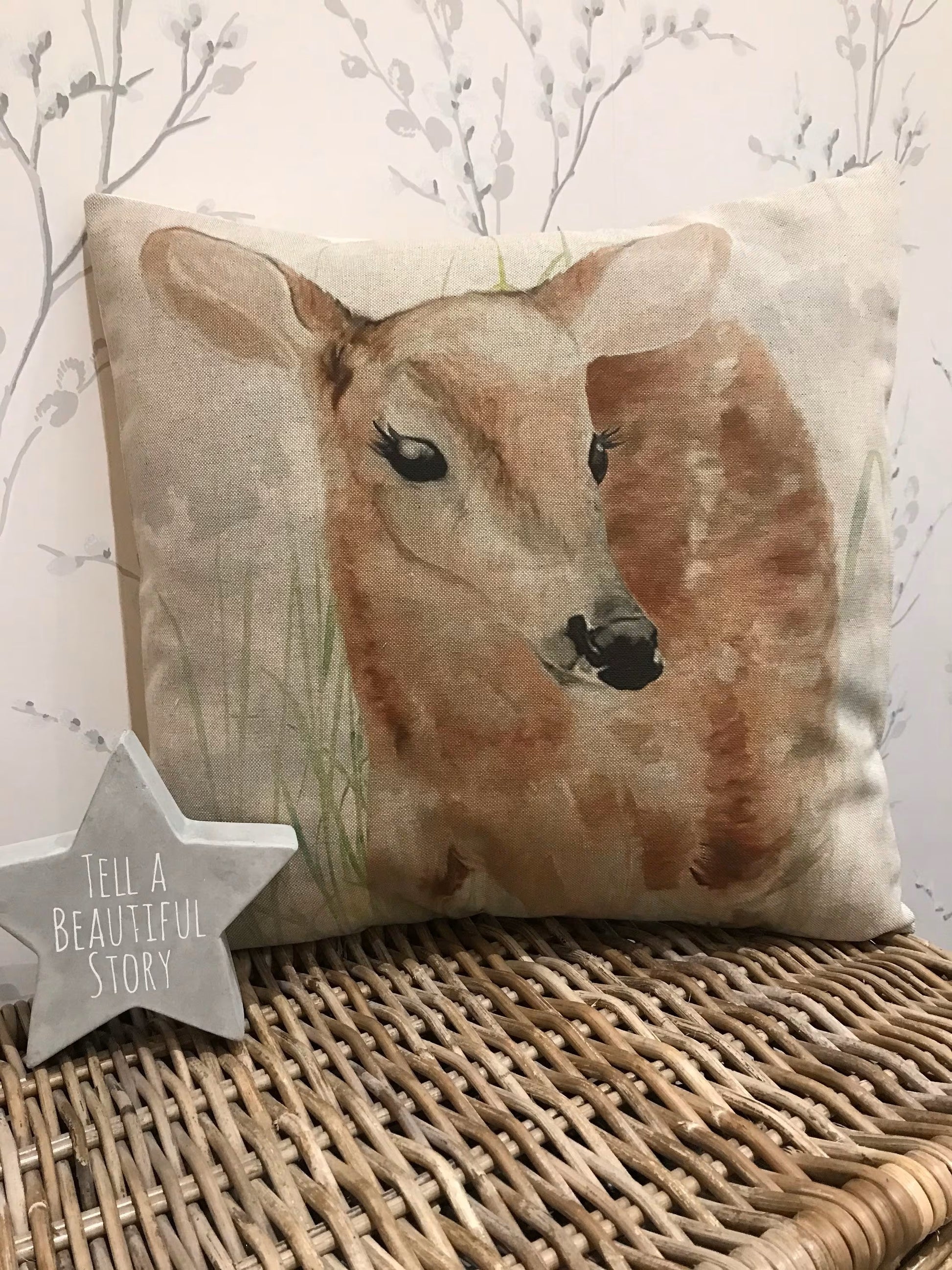 Chatham Glyn Handmade 16" Farmyard Animals Cushion Cover Several Designs Country Cottage Linen Look - Sew Shabby Chic