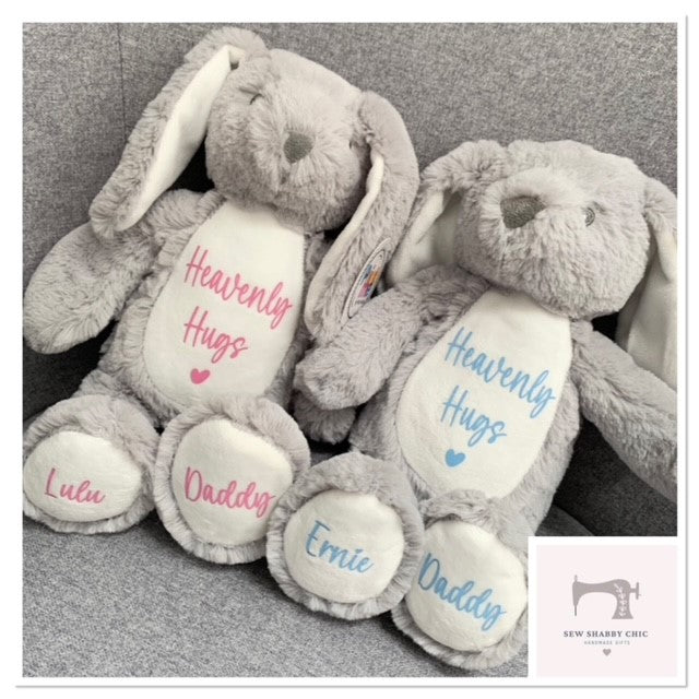 Personalised Memory Bunny Memorial Bunny Nanny Grandad Loss of Loved One Memory Bear - Sew Shabby Chic