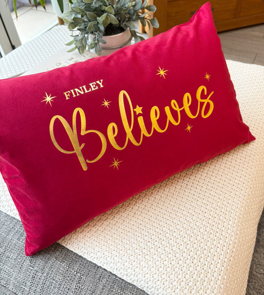 Personalised Velvet Merry Christmas Cushion Cover 30 x 50cm