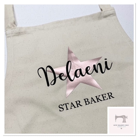 Personalised Kids Baking Apron Star Baker - Sew Shabby Chic