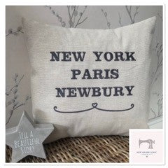 Embroidered Laura Ashley Austen Fabric 16" Home Town Cushion Cover - Sew Shabby Chic