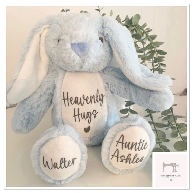 Personalised Memory Bunny Memorial Bunny Nanny Grandad Loss of Loved One Memory Bear - Sew Shabby Chic