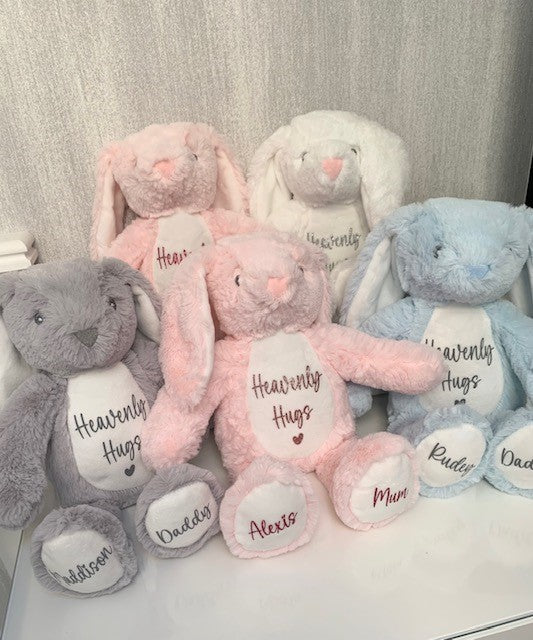 Personalised Memory Bunny Memorial Bunny Nanny Grandad Loss of Loved One Memory Bear - Sew Shabby Chic