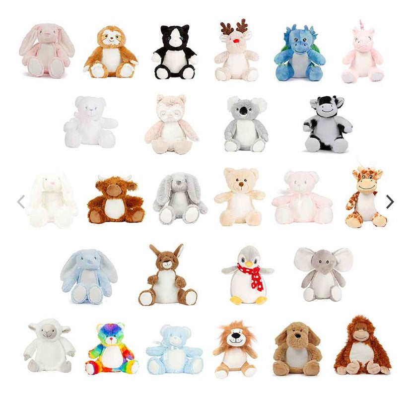 Mumbles Personalised Soft Cuddly Animal Rainbow Bear Character - Sew Shabby Chic