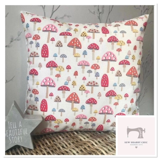 Cath Kidston Handmade Cushion in Mini Mushroom - Sew Shabby Chic