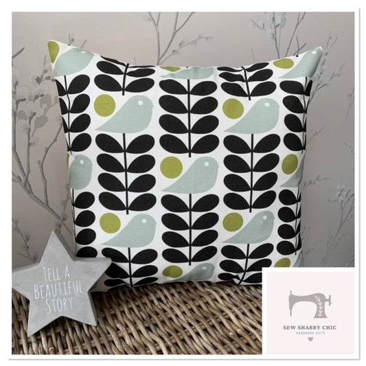 Orla Kiely Handmade Cushion Covers in Early Bird Granite - Sew Shabby Chic