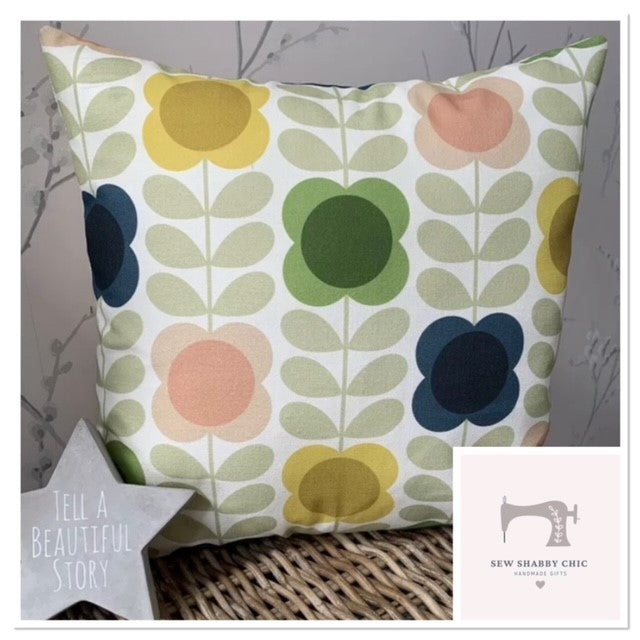 Orla Kiely Handmade Cushion Covers in Summer Flower Stem - Sew Shabby Chic