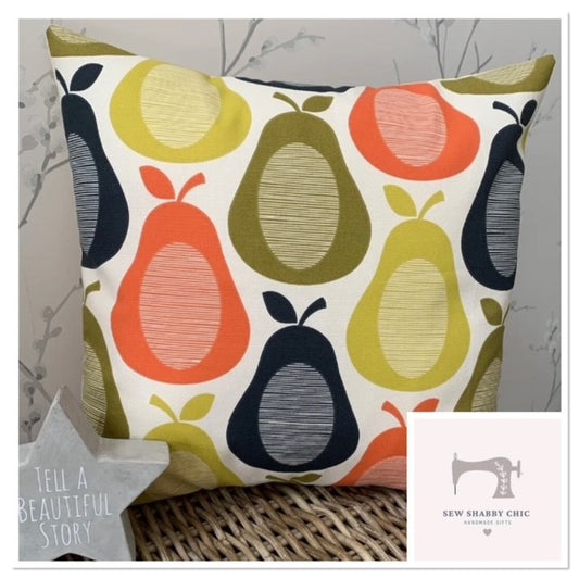 Orla Kiely Handmade Cushion Covers in Scribble Pear - Sew Shabby Chic