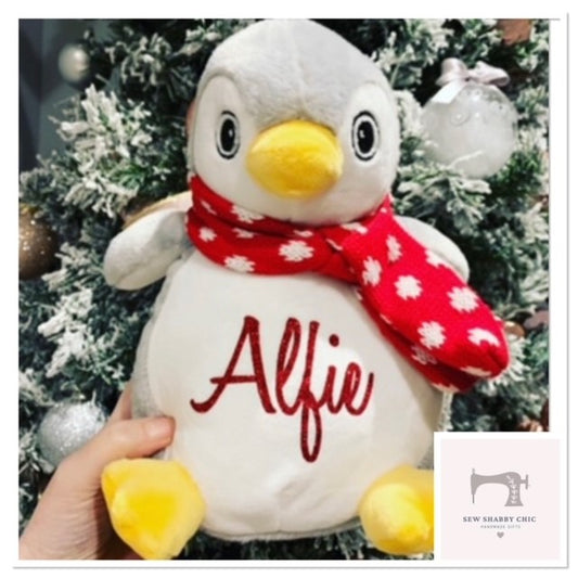 Personalised Penguin Plush Soft Keepsake Gift - Sew Shabby Chic