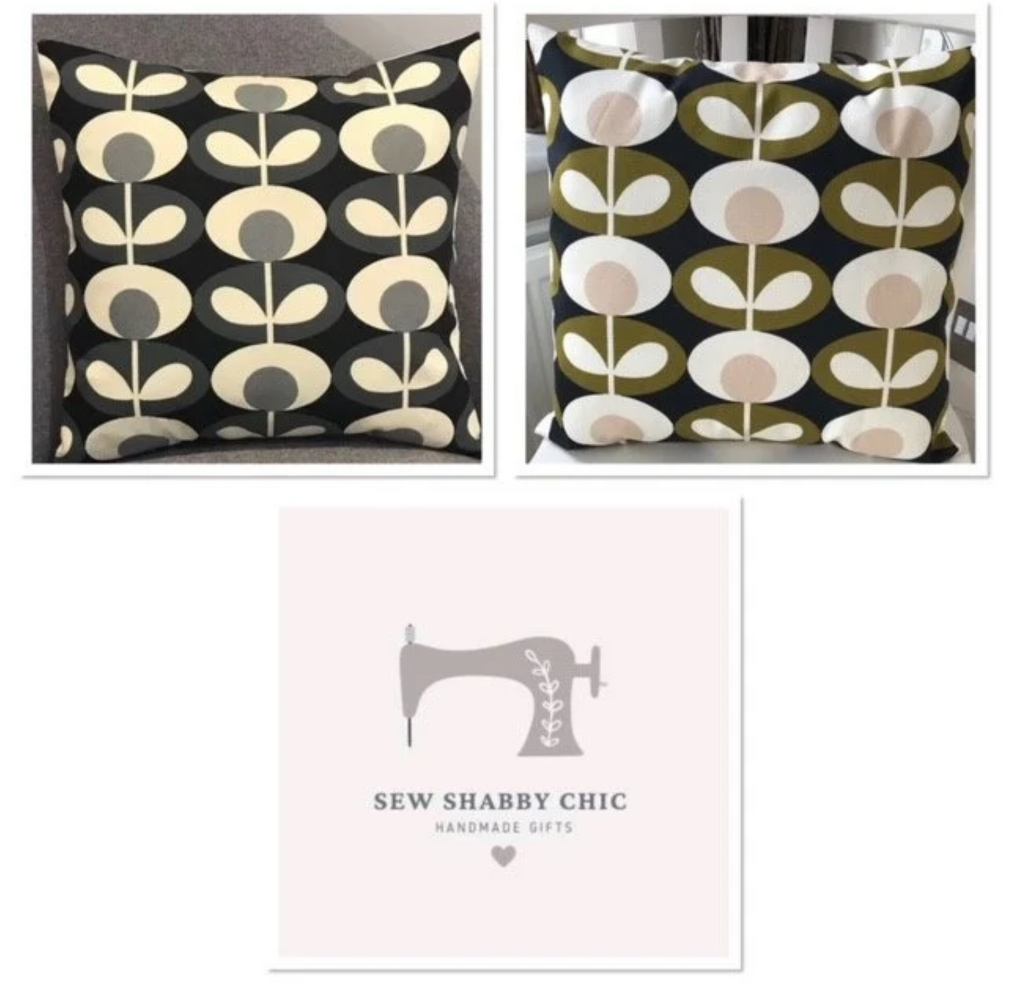 Orla Kiely Handmade Cushion Covers in Oval Flower Prints