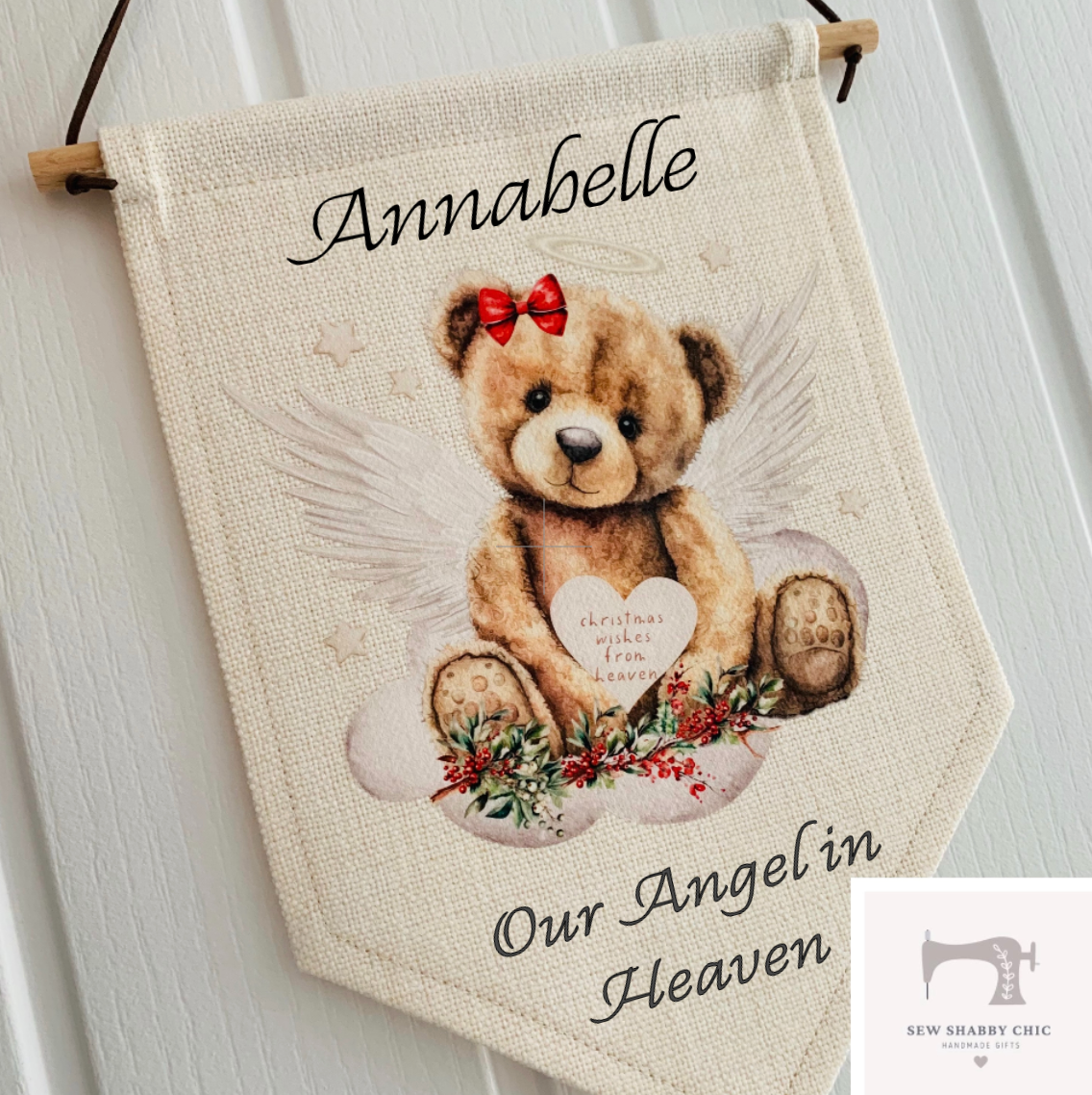 Personalised Christmas Wishes from Heaven Memorial Pennant